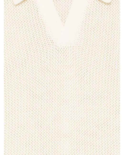 DUNST White Cotton And Linen Polo Shirt