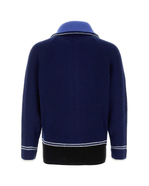 Marni Blue Shirt Collar Cardigans for men
