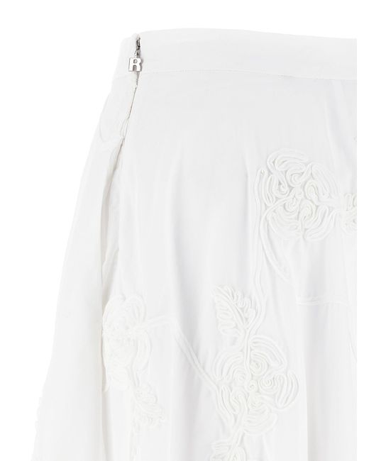 ROTATE BIRGER CHRISTENSEN White 'Flower Maxi' Skirt