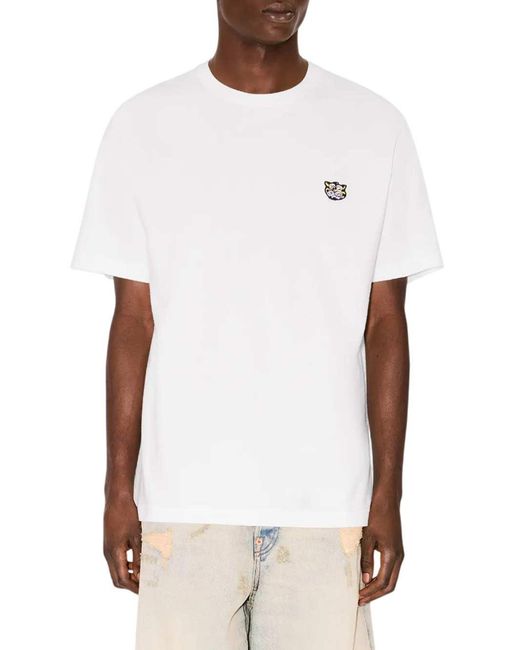 KENZO White Embroidered Wild Tiger" Cotton T Shirt