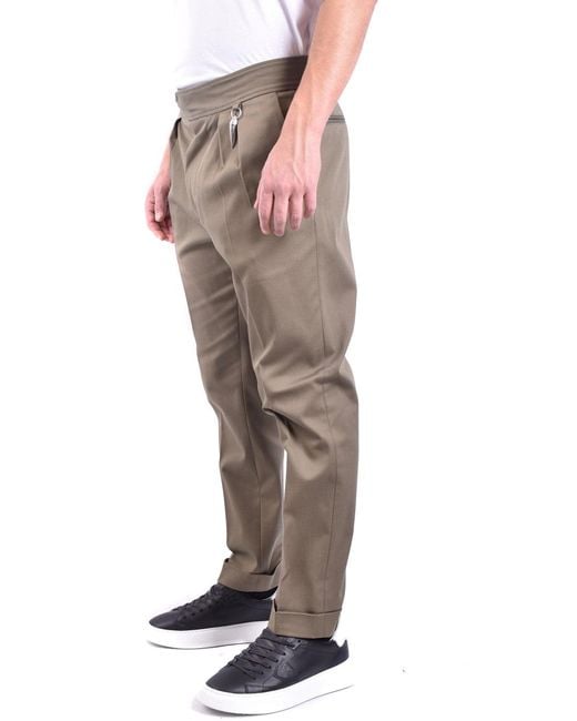 Roberto Cavalli Gray Slim Fit Khaki Trousers With Pleating for men