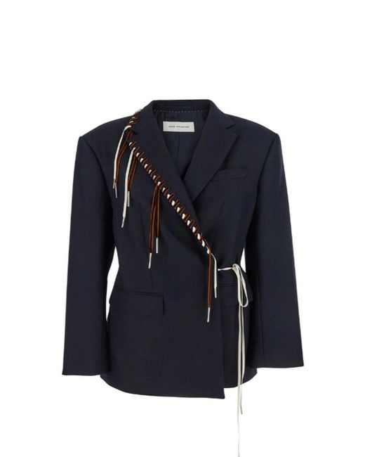 Dries Van Noten Droogt Van Noten Baftan Jacket in het Blue