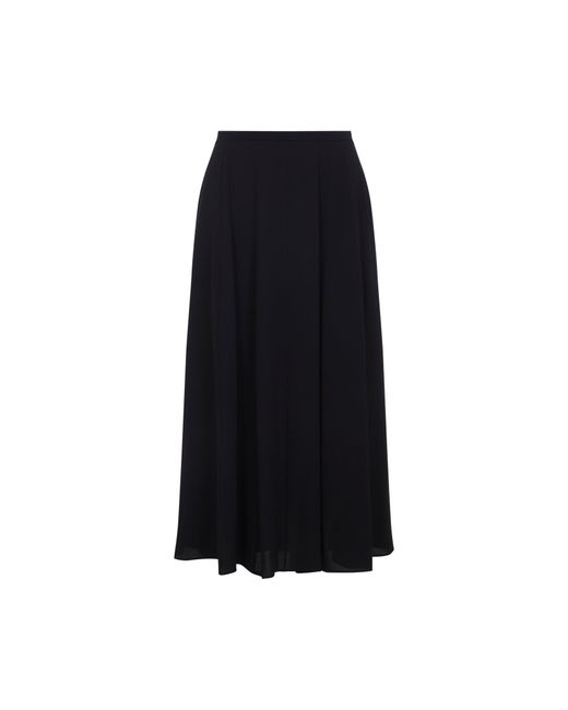 Alberta Ferretti Black Georgette Midi Skirt