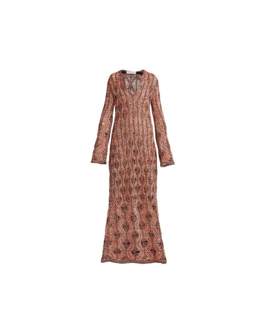 Chloé Brown Knitted Maxi Dress