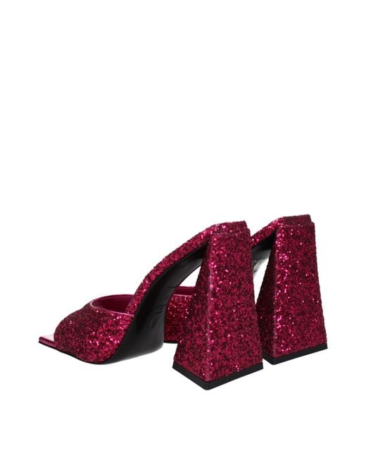 The Attico De Attico Sandals Devon Dames Glitter Fuxia in het Purple