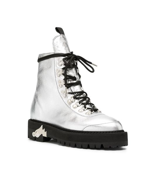 Bottiers de finition métallique blanc off Off-White c/o Virgil Abloh en coloris Black