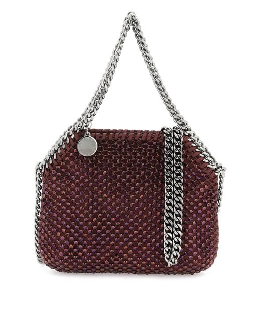 Stella McCartney Purple Stella Mc Cartney Falabella Mini -Tasche mit Netz und Kristallen