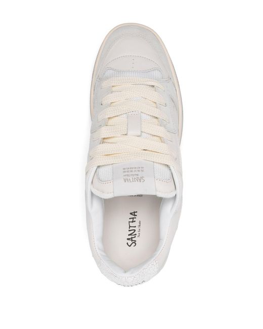 Santha White Calf Suede Leather Sneakers for men