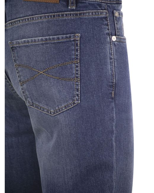 Brunello Cucinelli Fünf Taschenschleiche Fit Hosen im Komfort Jeans in Blue für Herren