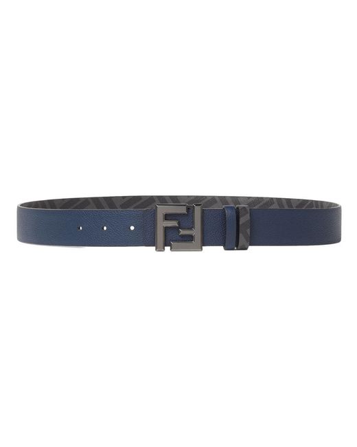 Fendi Blue Reversible "Squared" Belt for men