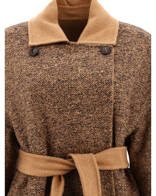 Evelin Camel reversible y abrigo de lana Max Mara Atelier de color Brown