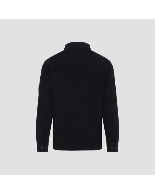 C P Company Blue Cordoury Button Lens Shirt for men