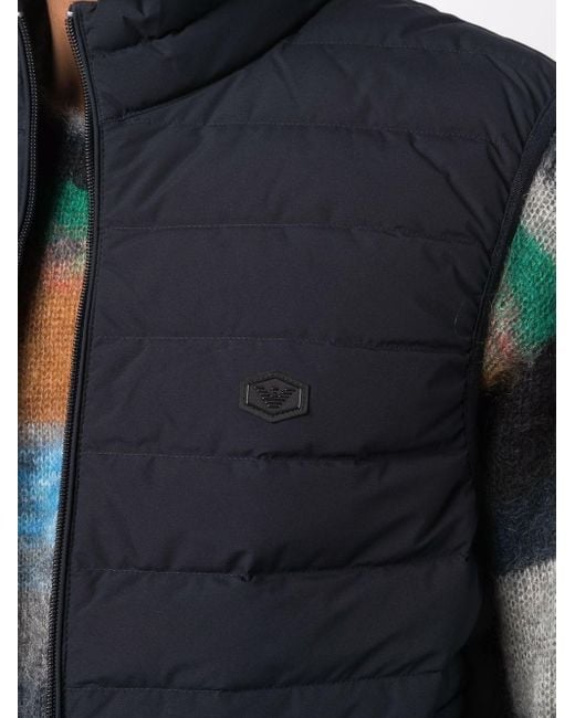 Emporio Armani Blue Daunenweste Mit Reißverschluss