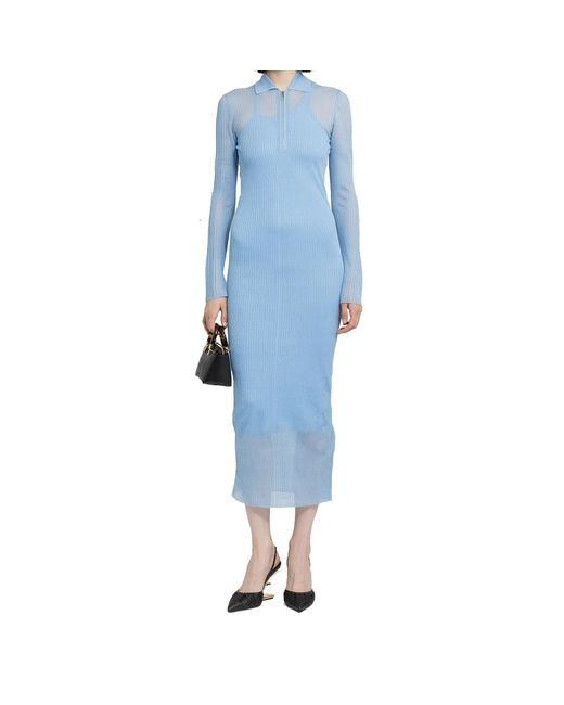 Fendi Blue Long Dress Knit