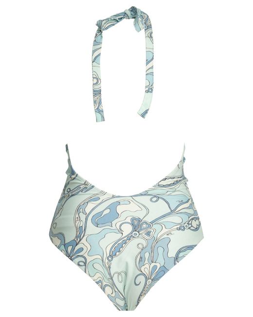 Emilio Pucci Blue "Orchidee" One-Piece Swimsuit