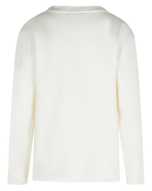 Max Mara 'berma' Sweatshirt In Witte Zijde En Katoen in het White