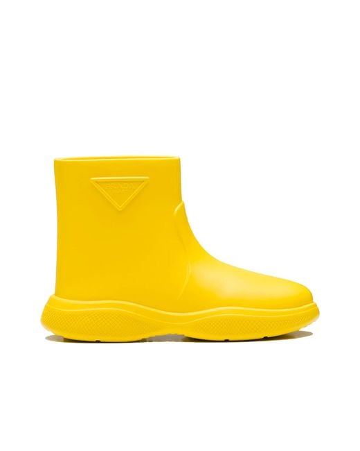 Prada Yellow Rubber Booties