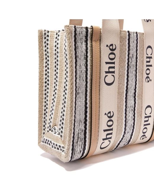 Chloé Metallic Chloe Chloé Woody Medium Tote Bag