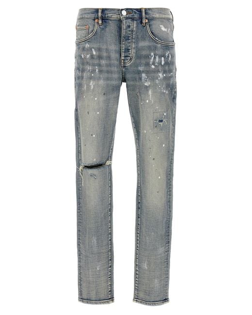 Purple Blue Slim Fit Jeans for men