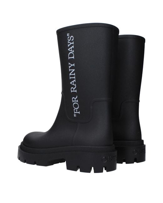 Off-White c/o Virgil Abloh Black Stivali Reboot Rainy Uomo Gomma Nero