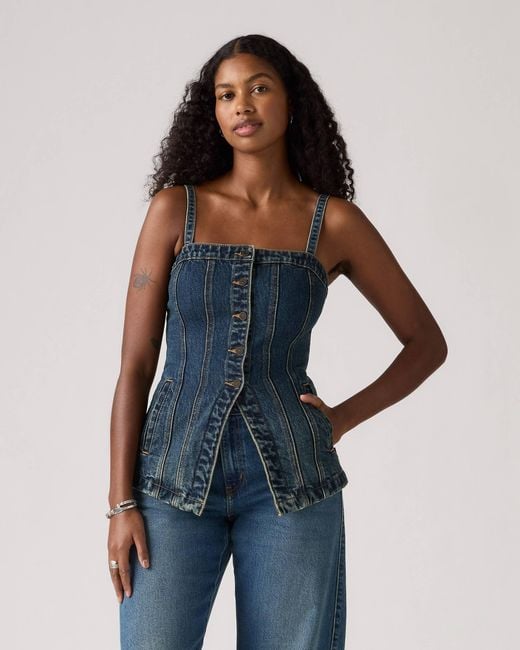 Levi's Blue Tailored Bustier Hinged Heart No Dp