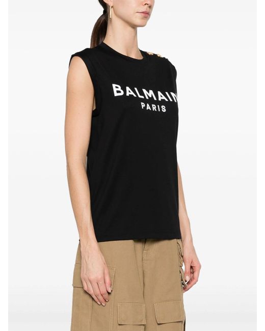 Camiseta de con estampado Balmain de color Black