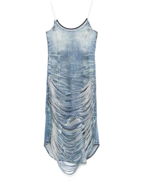 DIESEL Blue Fringe Mini -Kleid