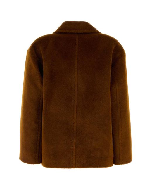 MM STUDIO Brown Caramel Alpaca Blend Filovia Coat