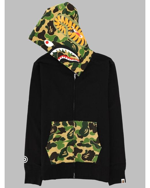 A Bathing Ape Black Hooded Sweatshirt Shark