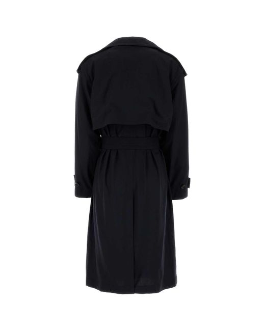 Bottega Veneta Black Wool Trench Coat