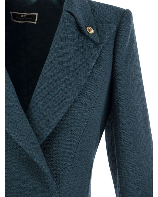 Tobe manteau en tela texturizada Elisabetta Franchi de color Blue