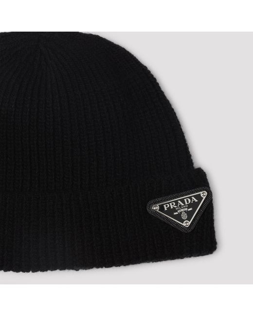 Prada Black Cashmere Hat for men