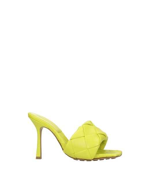 Bottega Veneta Yellow Sandals/Kiwi Leather