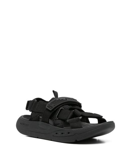 Oakley Black Lodo Detail Studio Strap Sandals