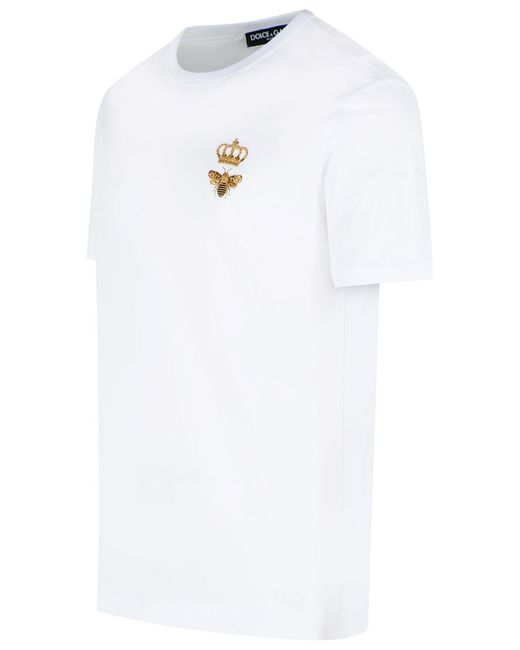Dolce & Gabbana White Viscose Blend T-Shirt for men