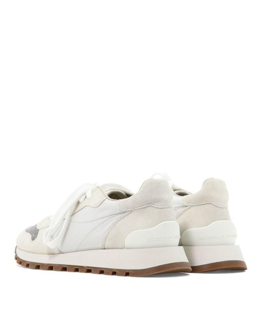 Brunello Cucinelli Sneakers Met Kostbare Teen in het White