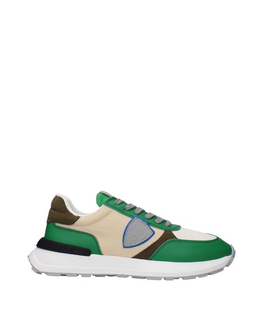 Philippe Model Green Fabric Sneakers for men