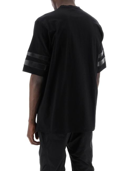 DSquared² T -shirt Met Faux Lederen Inzetstukken in het Black