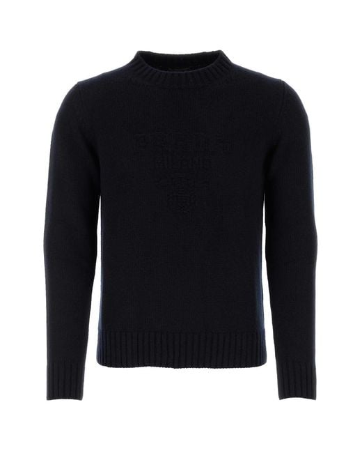 Prada White Ivory Wool Blend Sweater for men