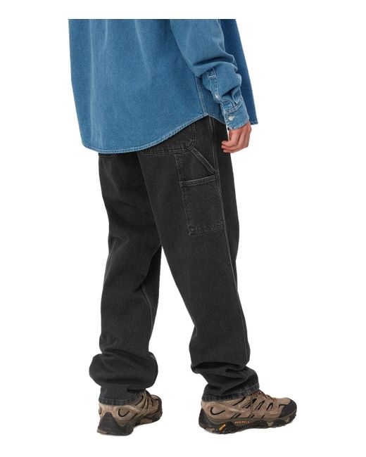 Carhartt Black Single Knee Stone Washed Jeans for men