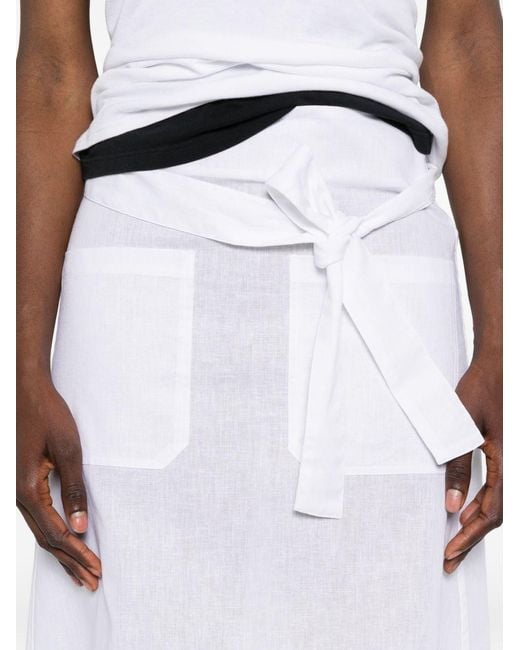 Totême White Linen And Cotton Blend Skirt