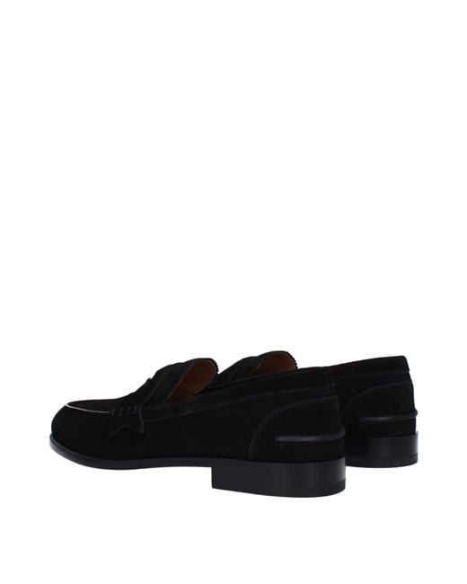 Louboutin Black Mocassini Penny Uomo Camoscio Nero for men