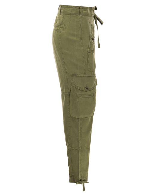 Linen Blend Twill Cargo Pantaloni di Polo Ralph Lauren in Green