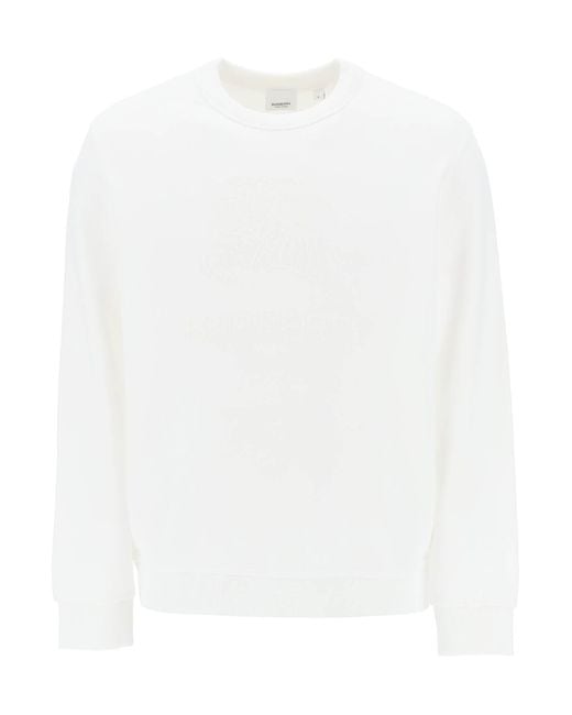 Burberry 'Rayner' Crew Neck Sweatshirt mit Reitritter in White für Herren