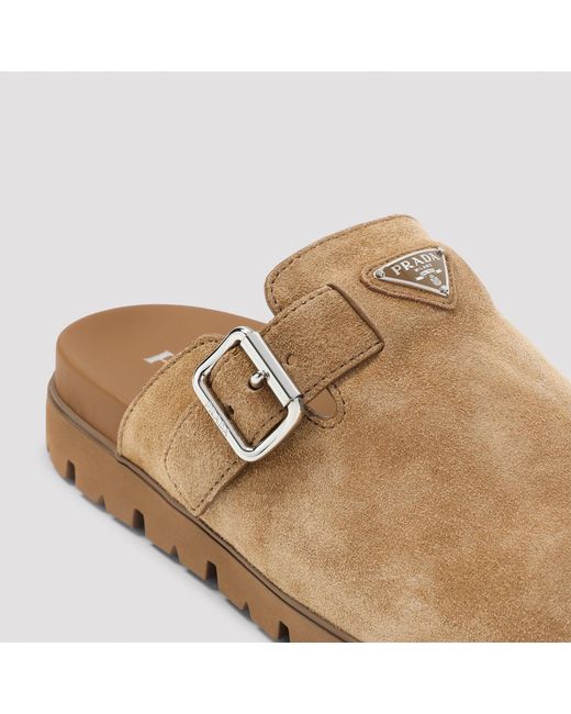 Prada Brown Suede Sabot