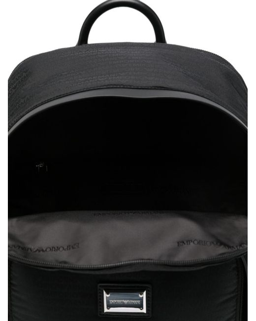 Emporio Armani Black Nylon Backpack