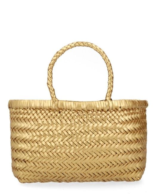 Dragon Diffusion Metallic Mini Flat Gora Handwoven Tote