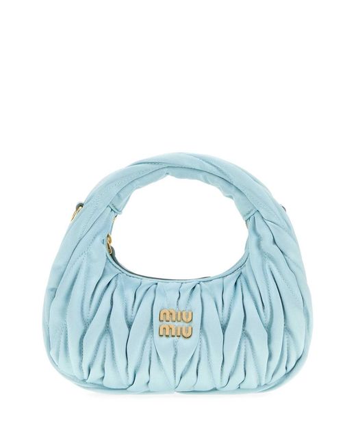 Miu Miu Blue Pastel Light Satin Mini Wander Handbag