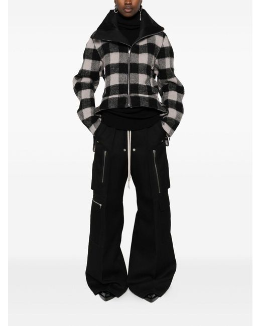Rick Owens Black Cargobelas Straight-Leg Trousers