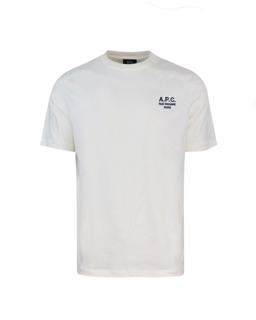 Camiseta en cotone bianco A.P.C. de hombre de color White